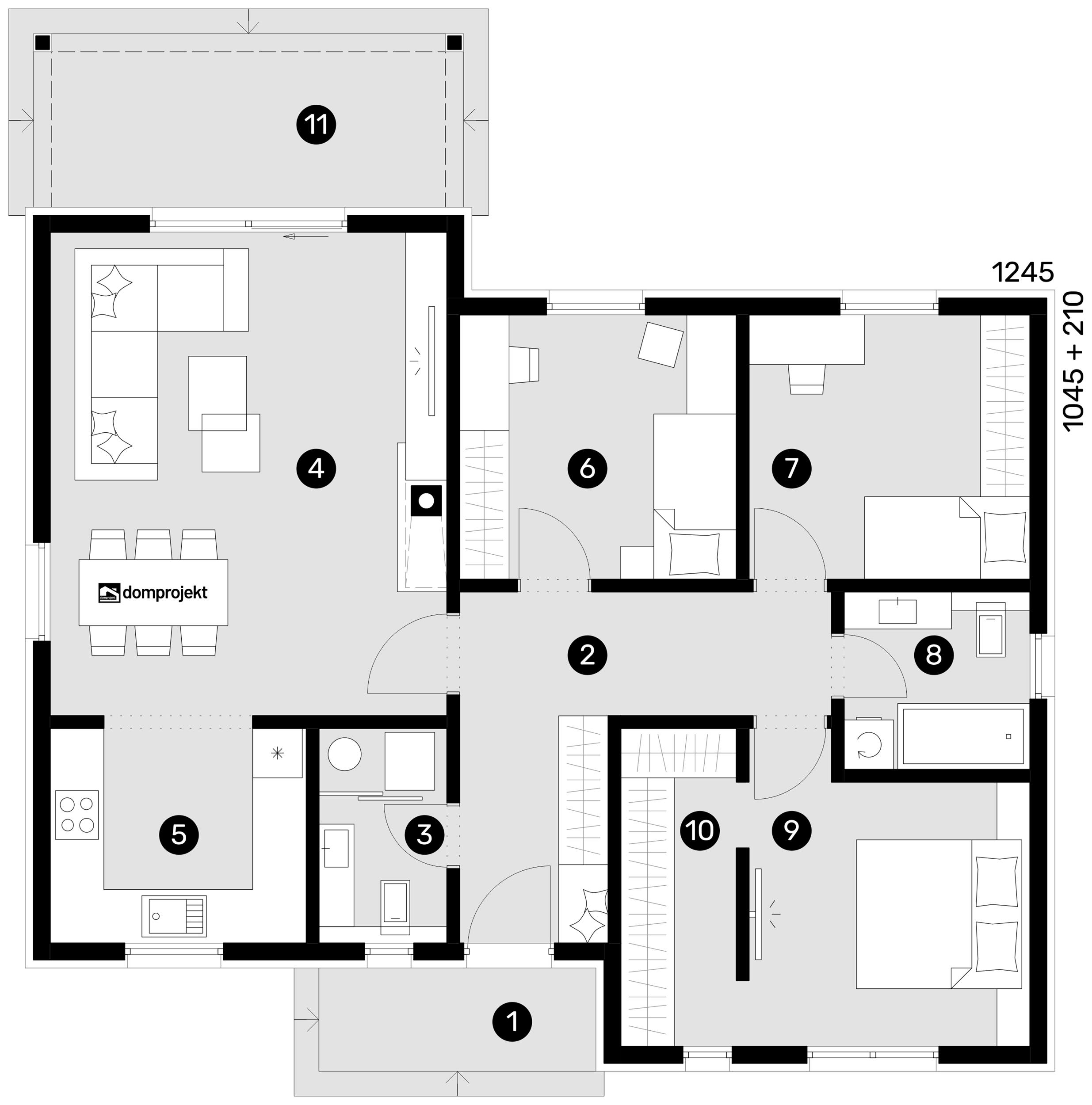 Ground floor plan – prefab house Marinela