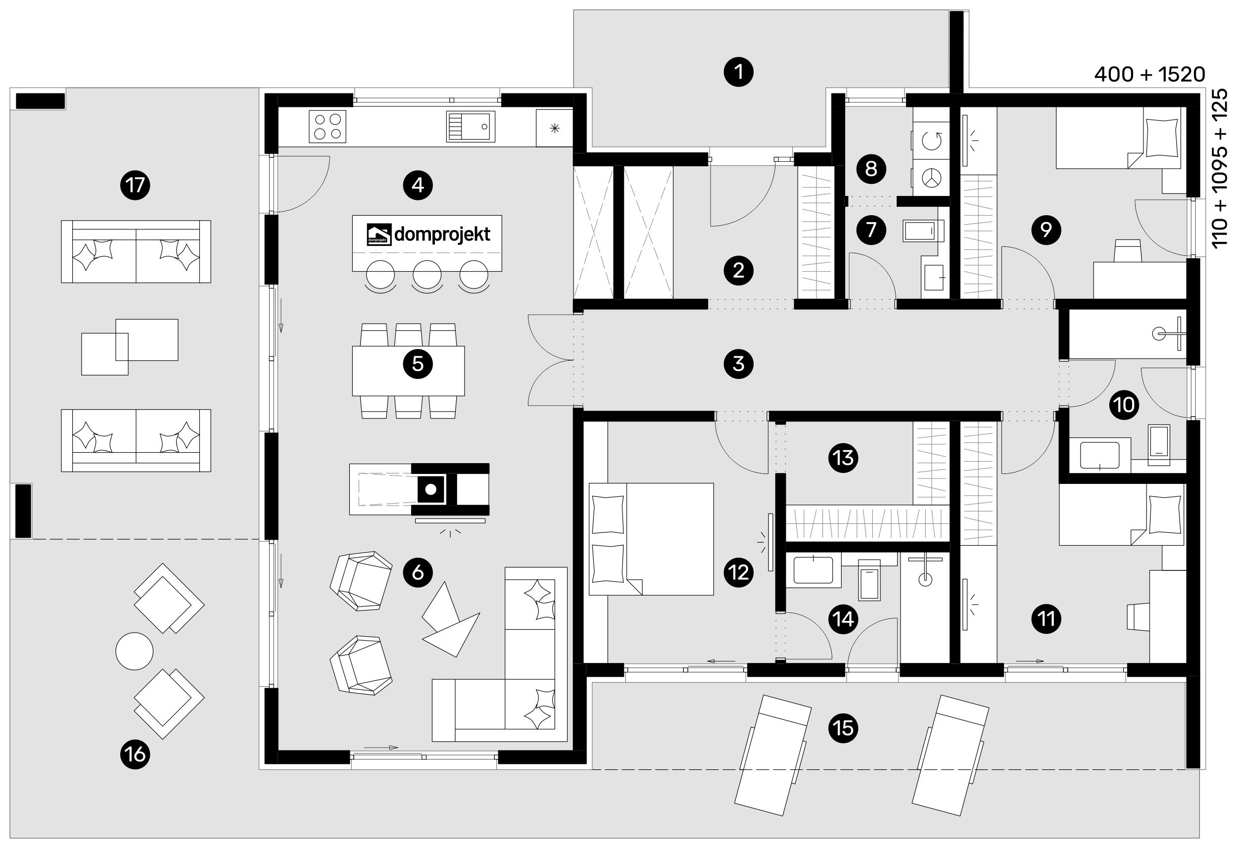 Ground floor plan – prefab house Melina