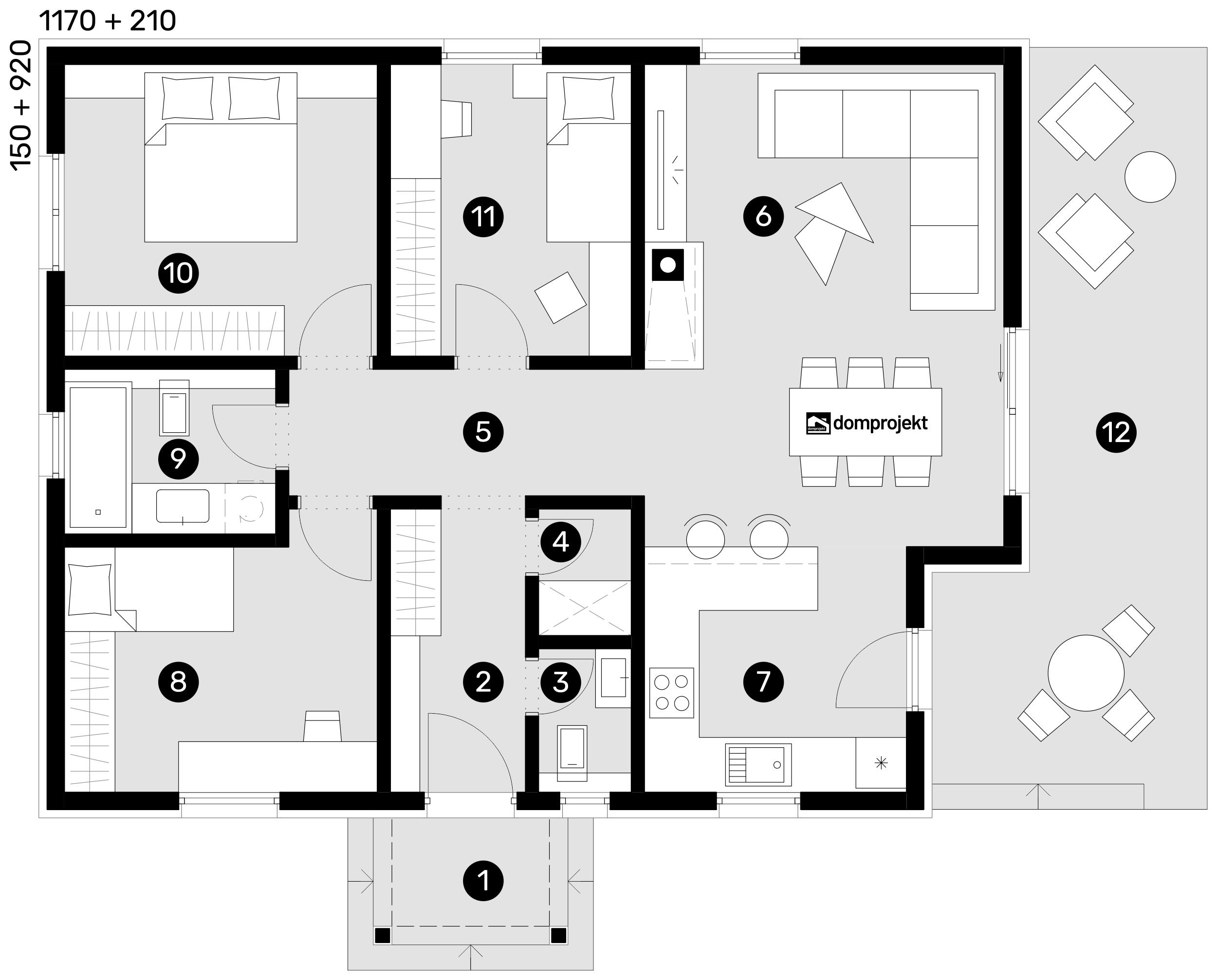 Ground floor plan – prefab house Nataly