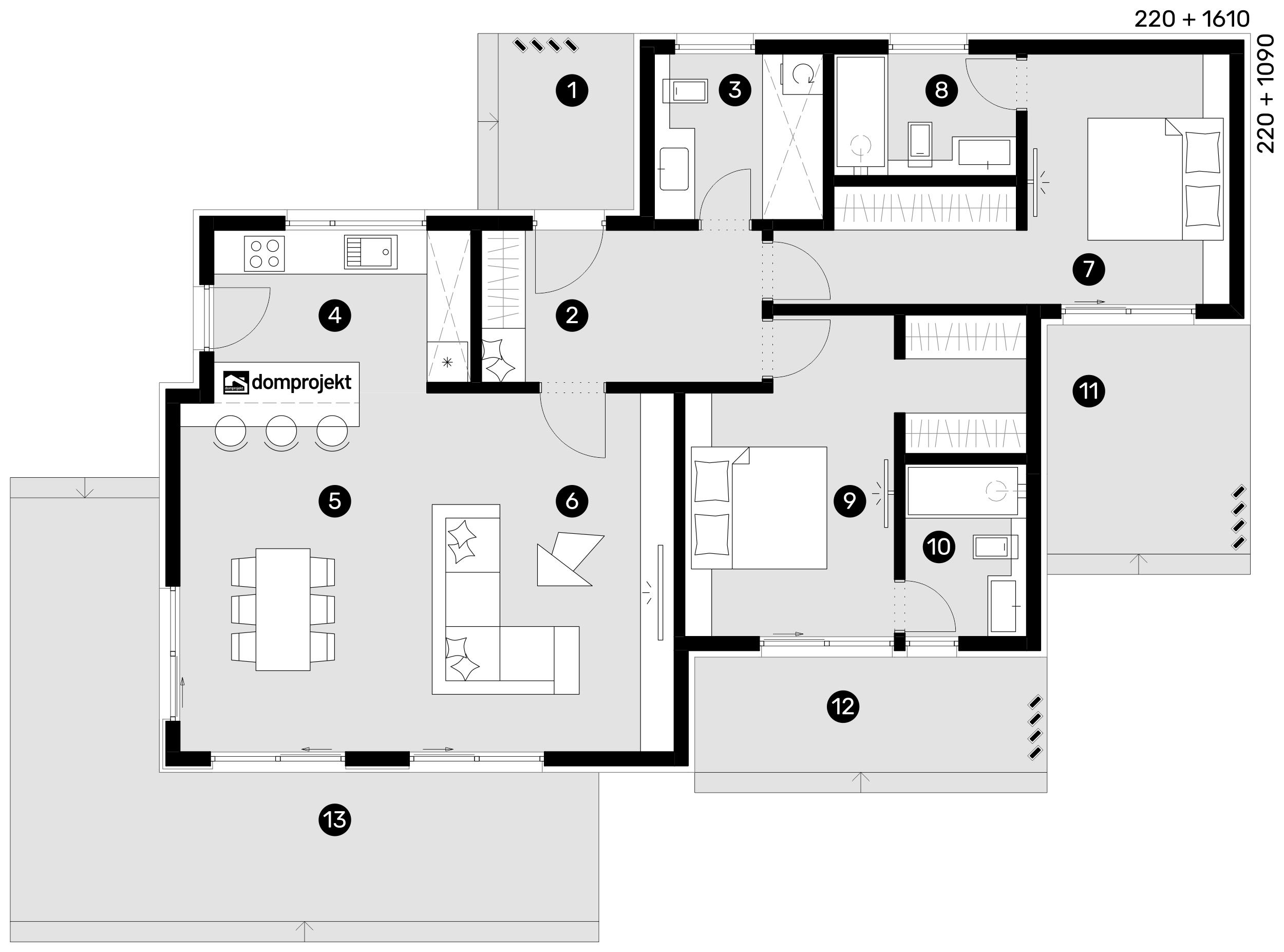 Ground floor plan – prefab house Nives