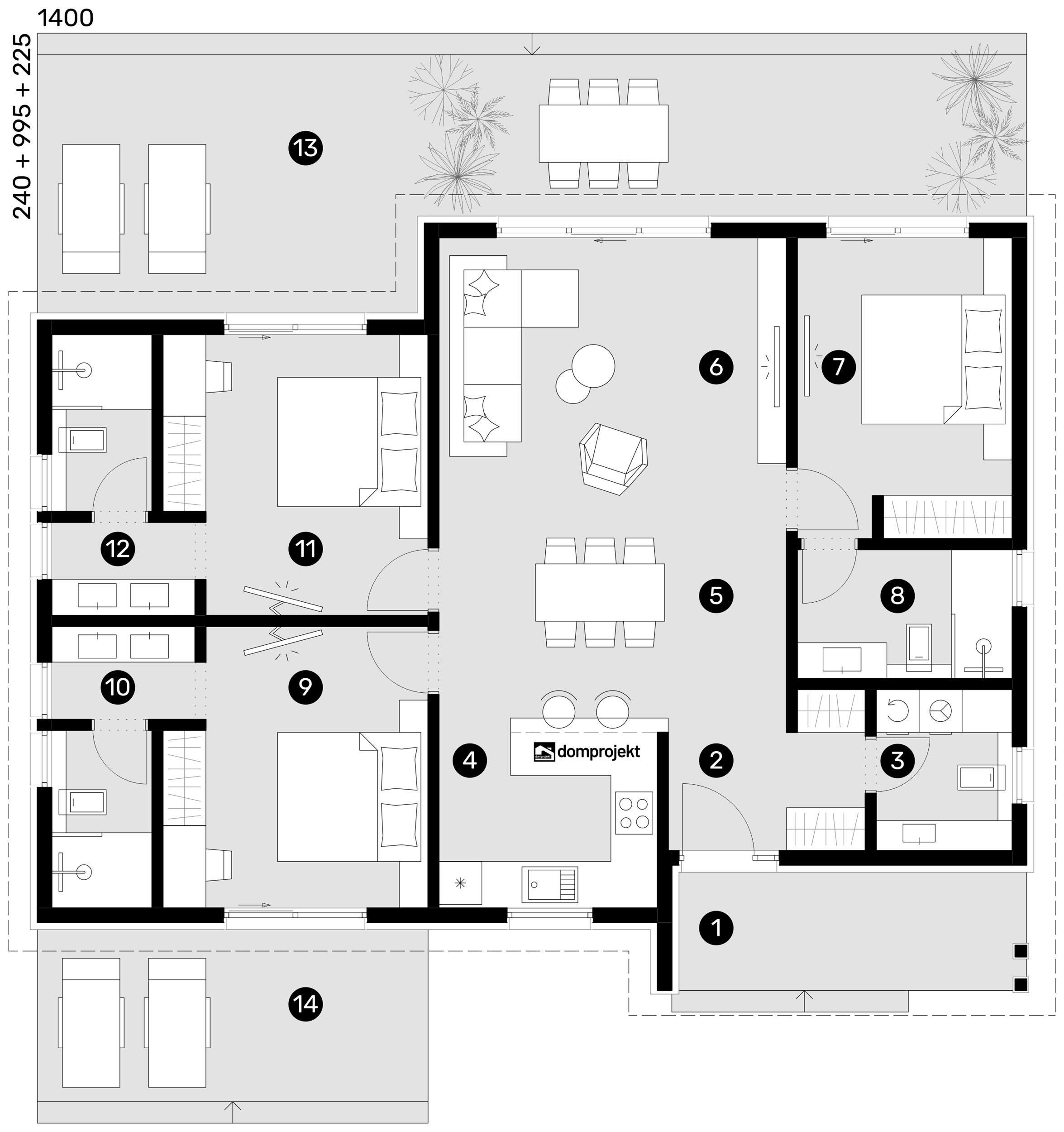 Ground floor plan – prefab house Olivia