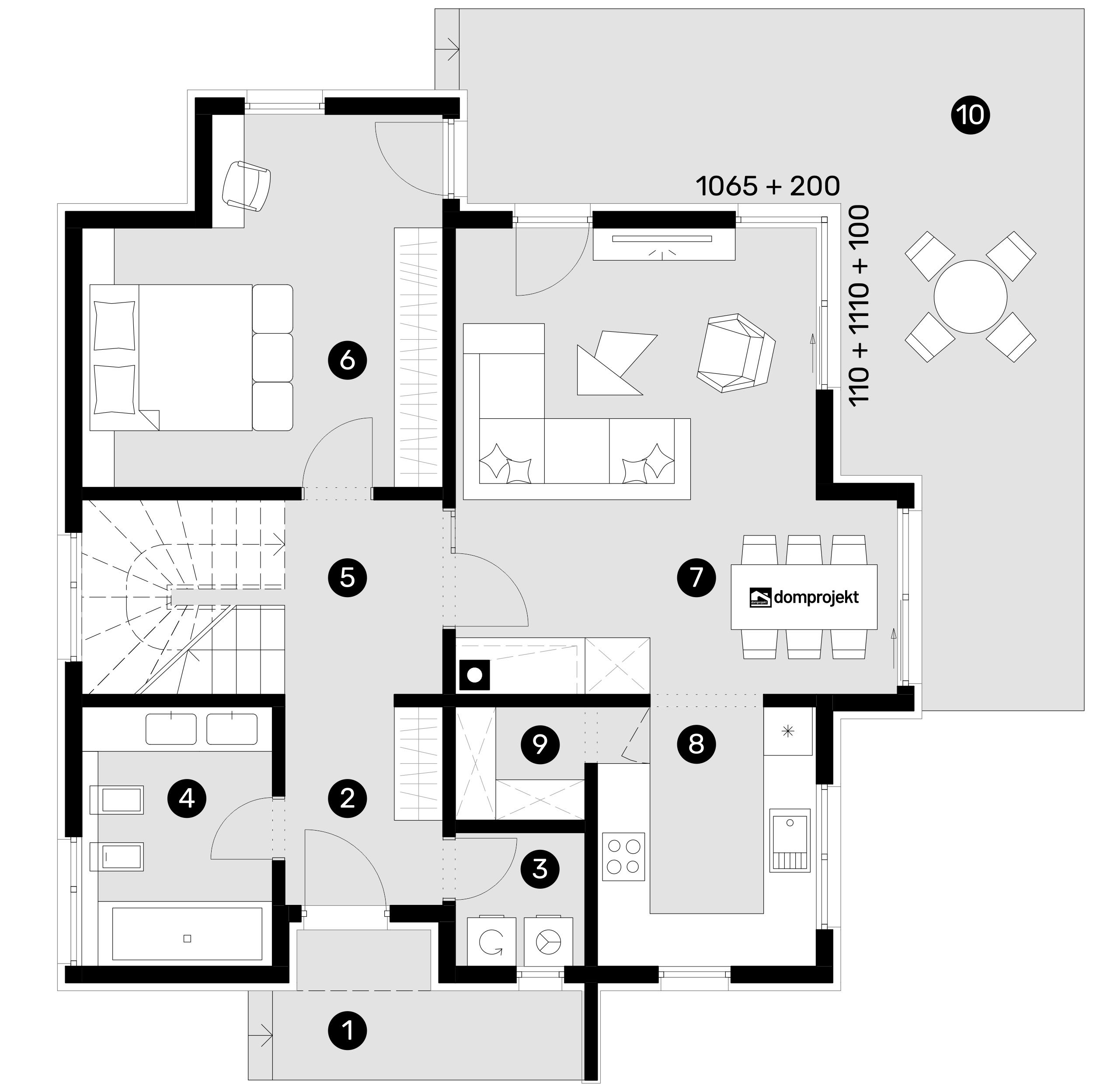 Ground floor plan – prefab house Renata