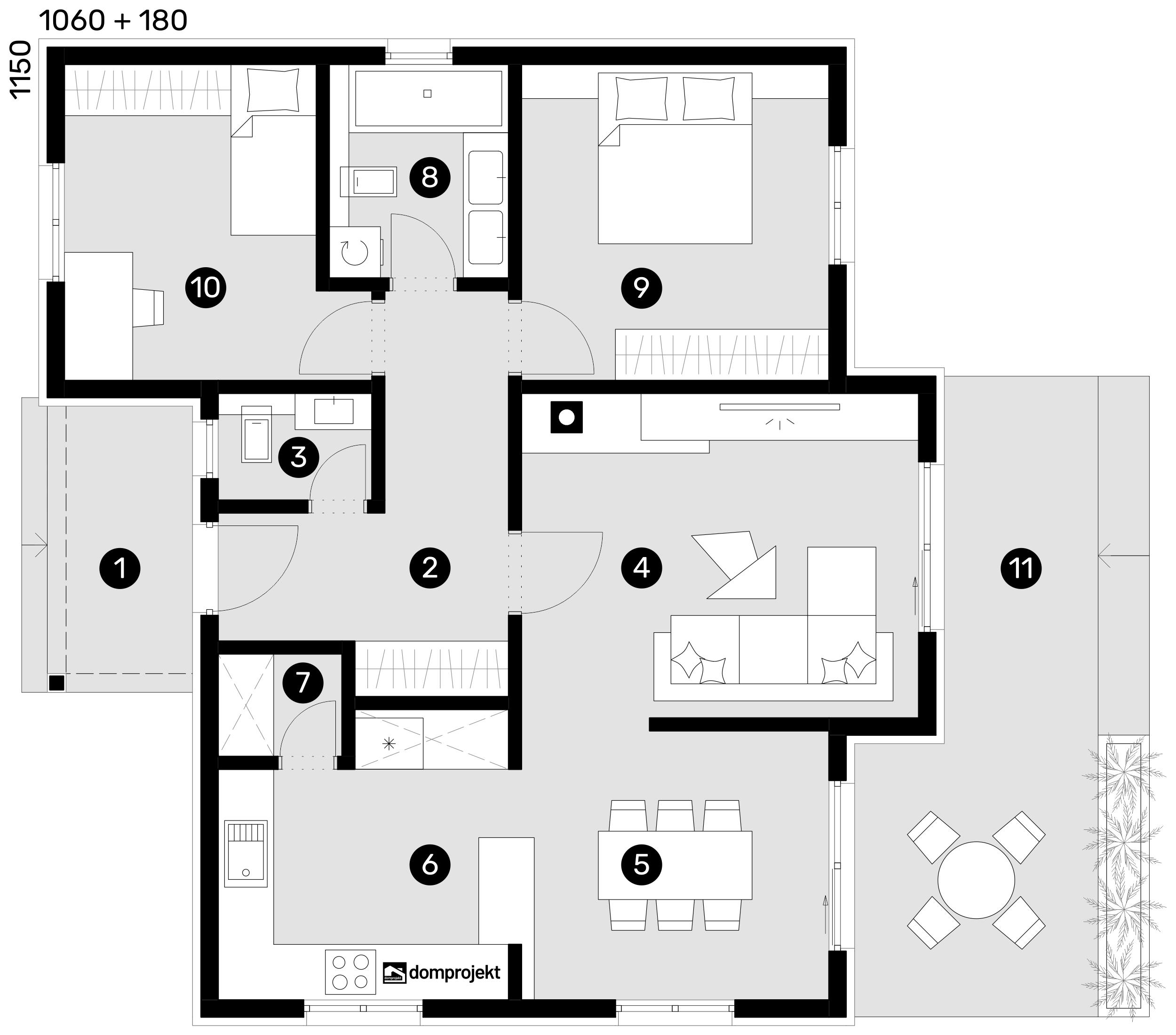 Ground floor plan – prefab house Sandra