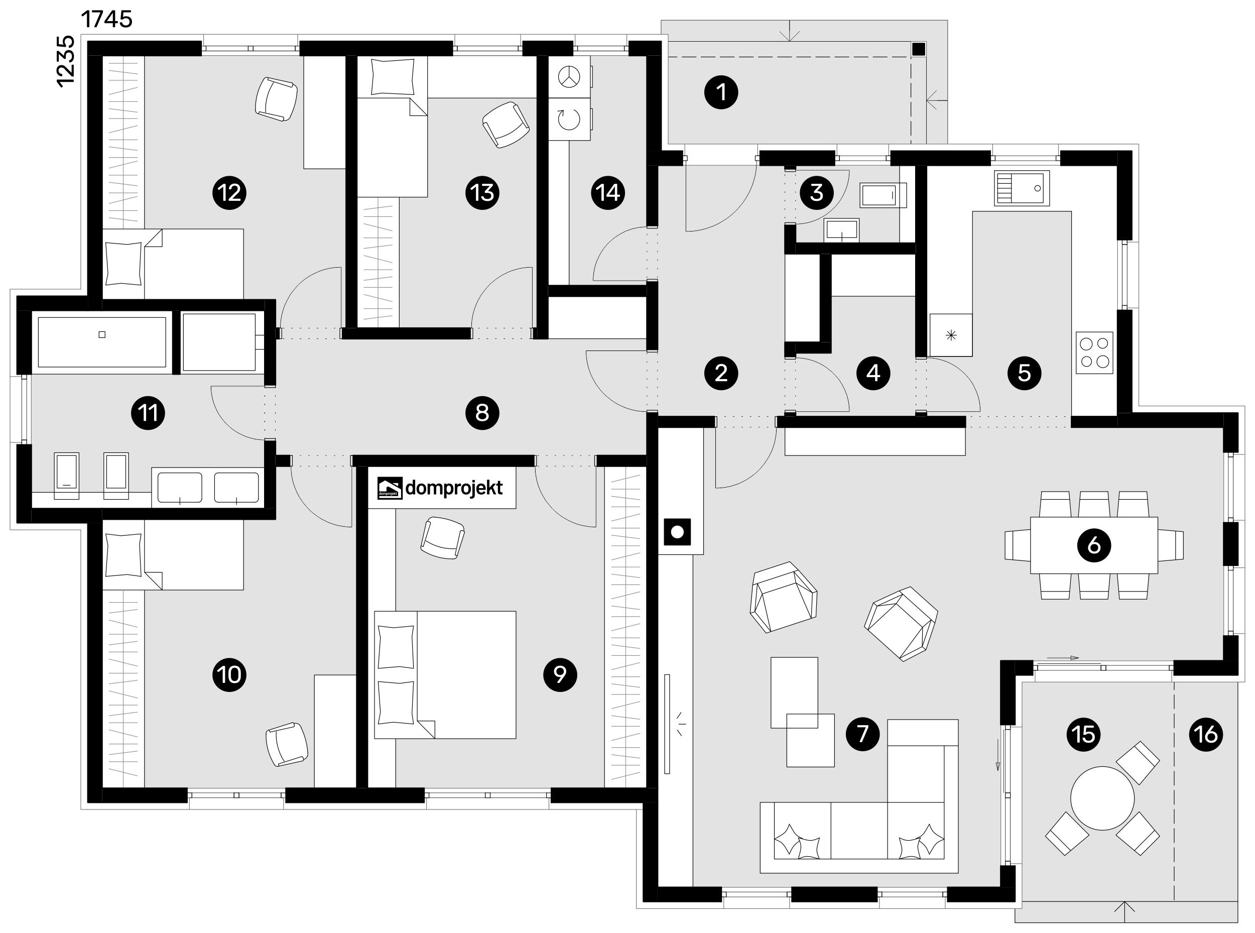 Ground floor plan – prefab house Sena