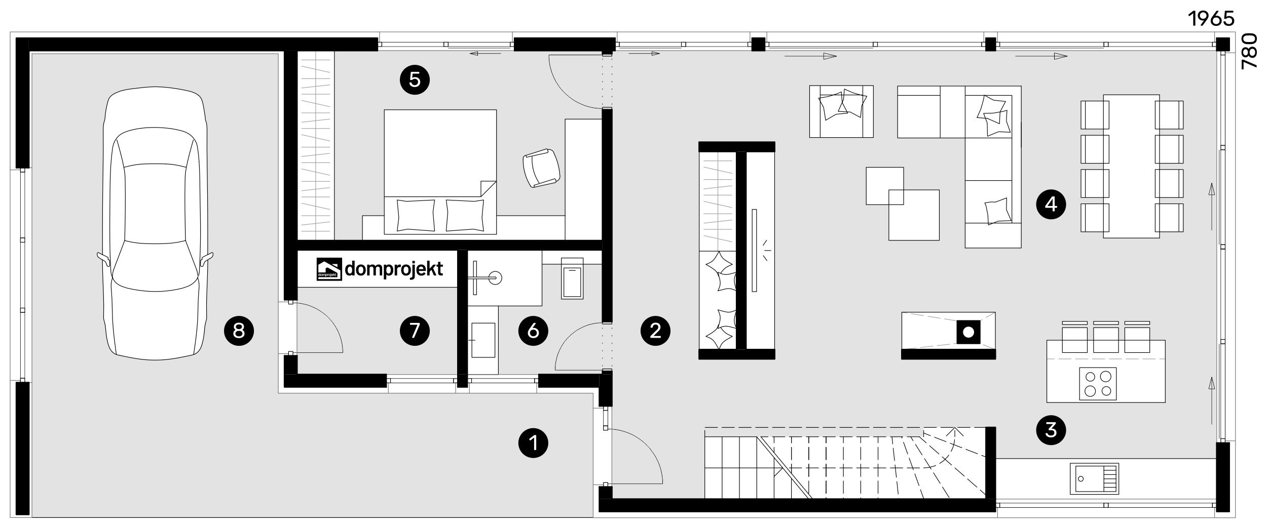 Ground floor plan – prefab house Una