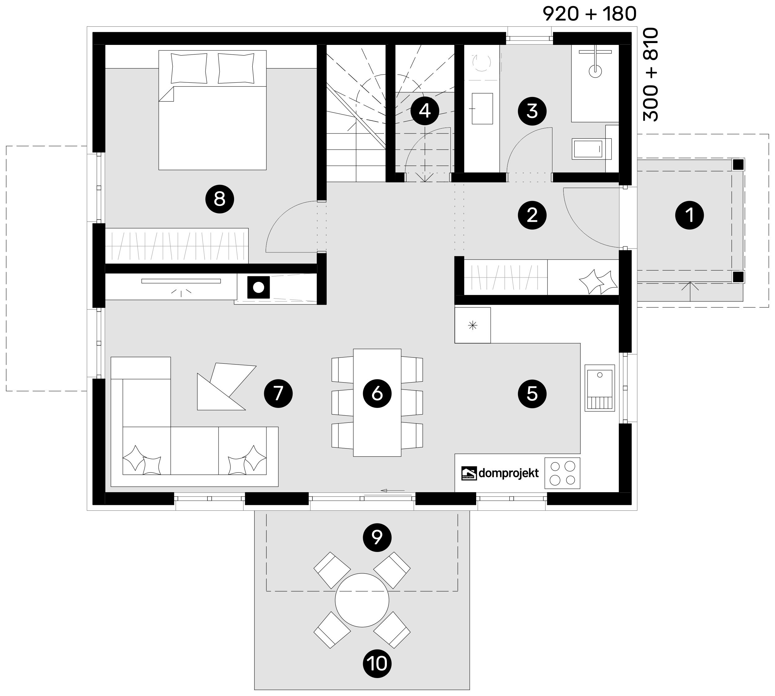 Ground floor plan – prefab house Venera