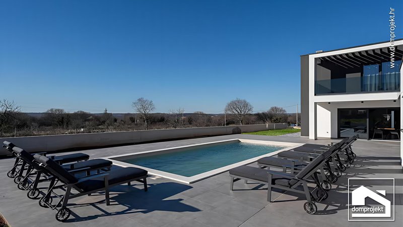 Contemporary prefab house with pool in Labin