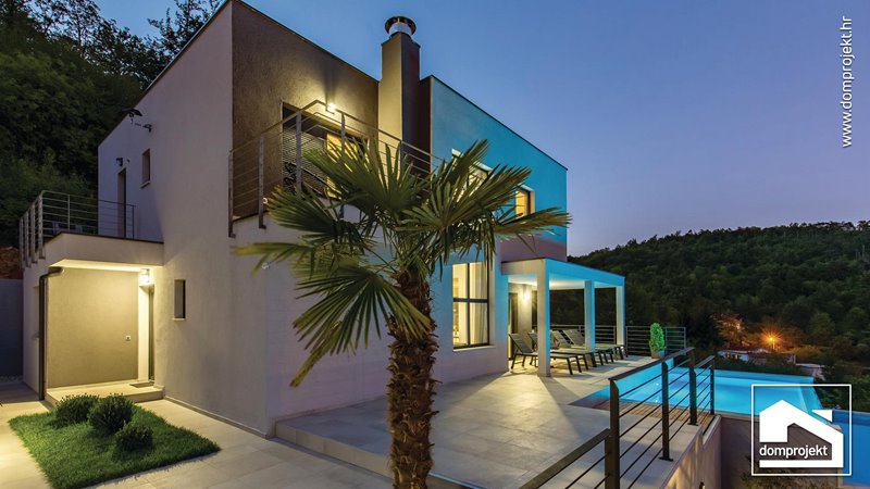 Contemporary prefab house with pool in Rukavac