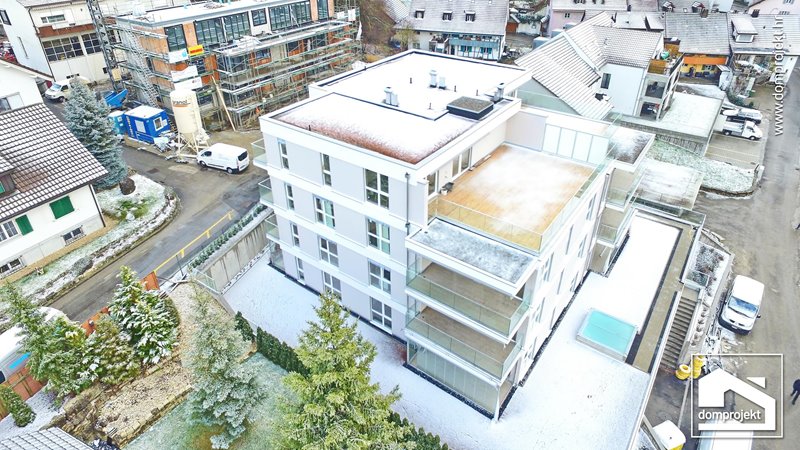 Contemporary prefab residential building in Lengnau