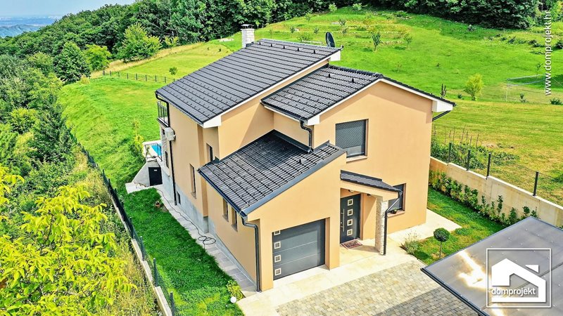 Contemporary prefab house with attic in Samobor