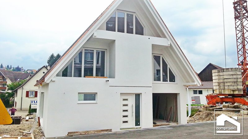 Modern prefab house with attic in Giebenach