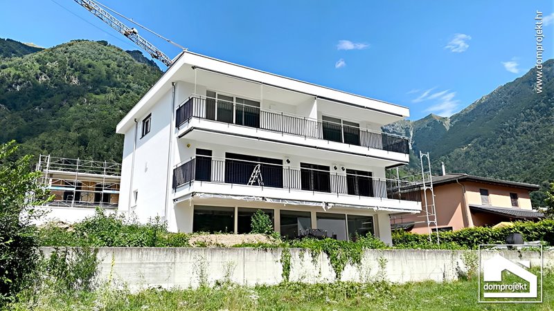 Modern two-storey prefab house in Gordevio