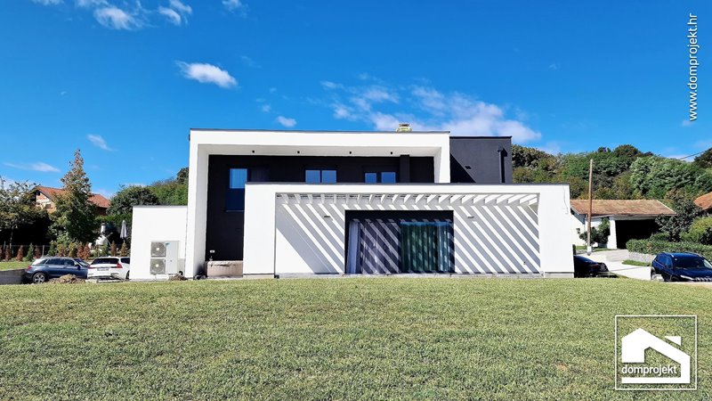 Modern two-storey prefab house in Hum Zabočki