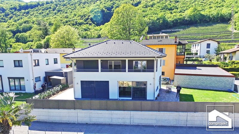 Modern two-storey prefab house in Riva San Vitale