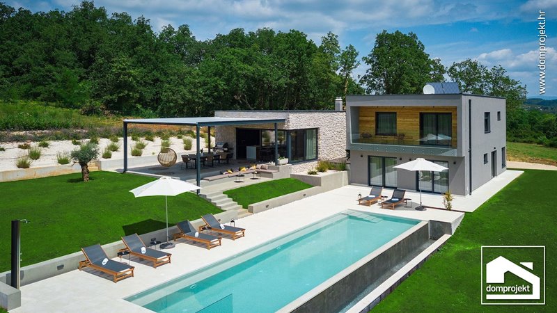 Prefab house with pool in Škrapi