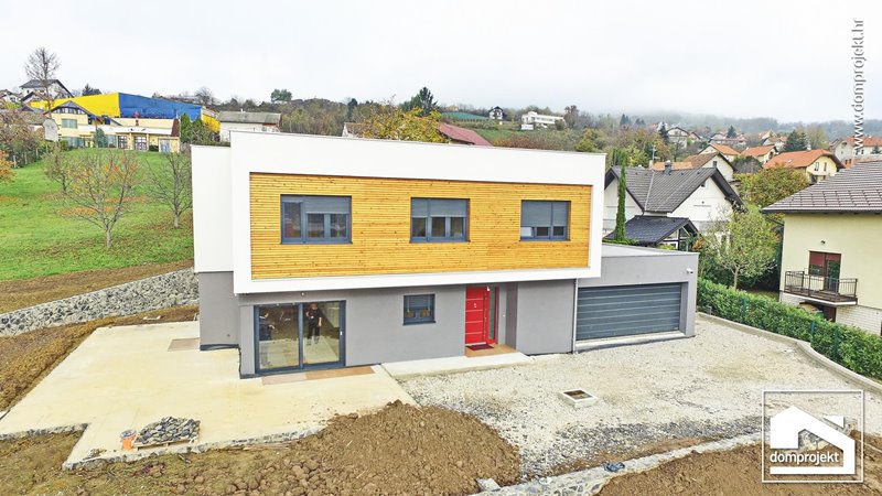 Modern two-storey prefab house in Zagreb
