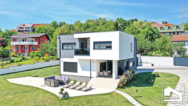 Modern two-storey prefab house in Zagreb