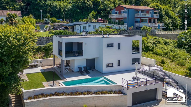 Modern prefab house with pool in Omišalj