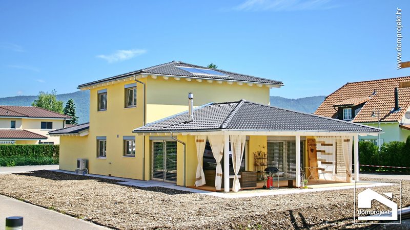 Contemporary two-storey prefab house in Courrendlin