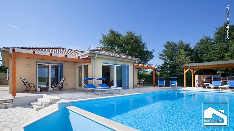 Energy-efficient prefab house with pool in Grožnjan