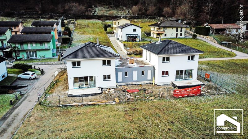 Contemporary two-storey prefab house in Moghegno