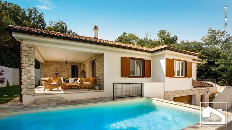 Prefab house with pool in Pobri