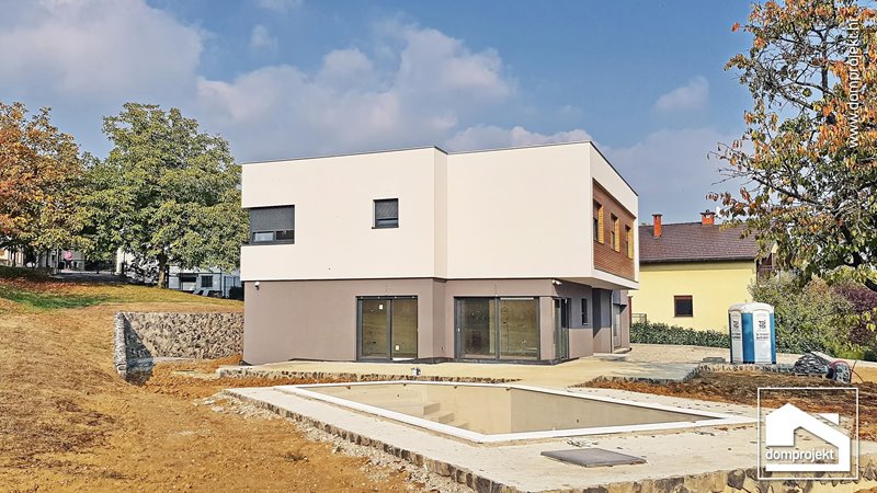 Contemporary two-storey prefab house in Zagreb