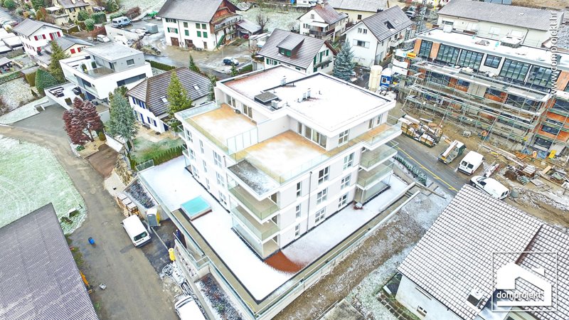 Contemporary prefab apartment building in Lengnau