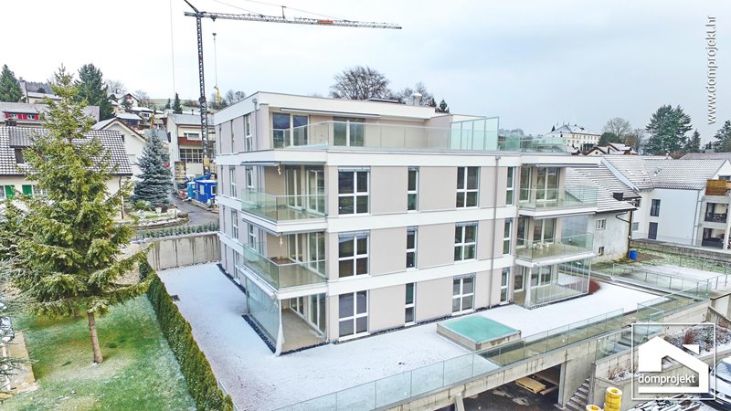 Modern prefab apartment building in Lengnau