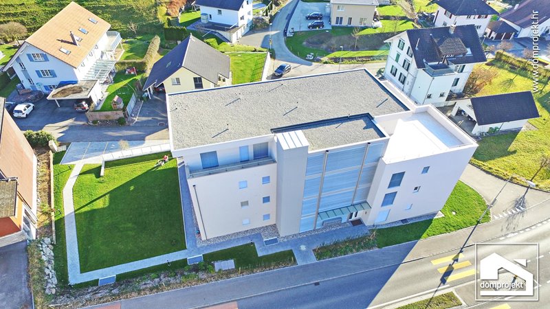 Contemporary prefab apartment building in Pfaffnau