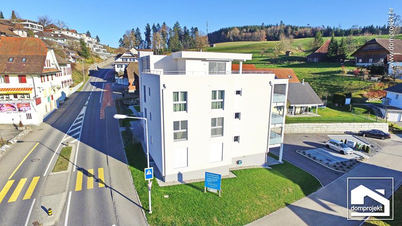 Energy-efficient prefab multi-family building in Pfaffnau