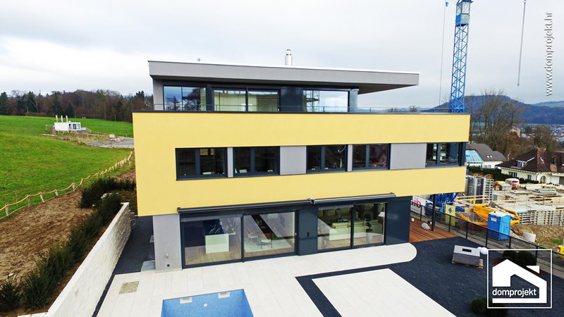 Modern two-storey prefab house in Baar