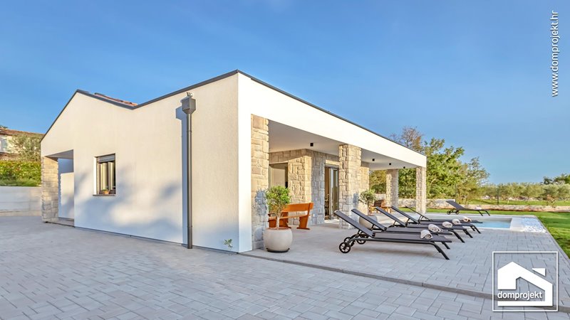 Modern prefab bungalow in Buje