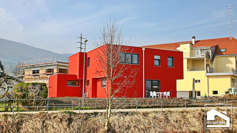 Contemporary two-storey prefab house in Courrendlin