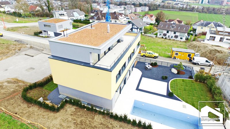 Contemporary two-storey prefab house in Baar